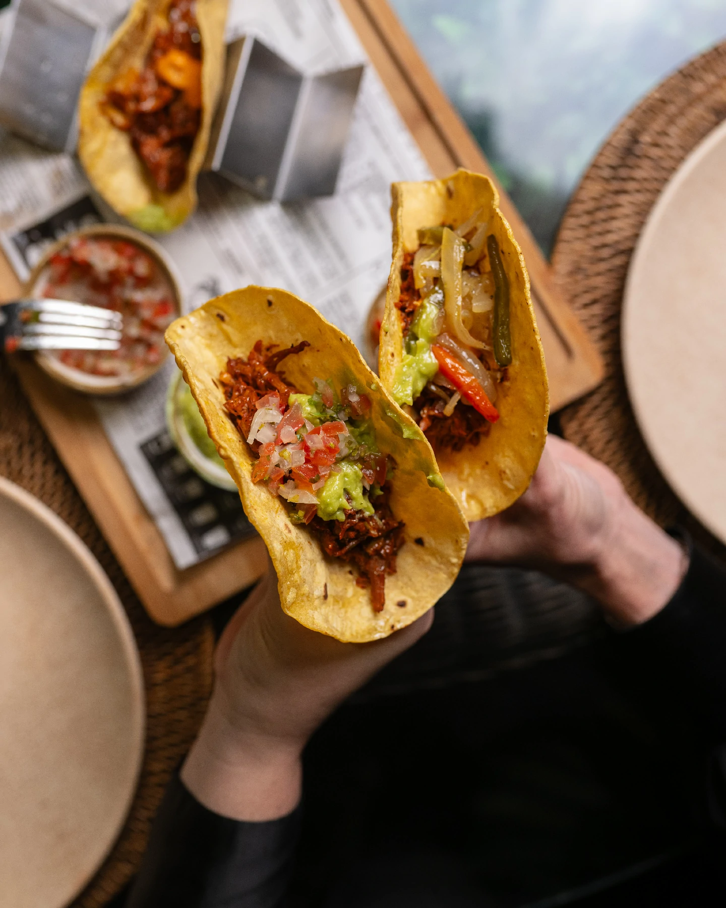 Tacos de pulled pork estilo street food
